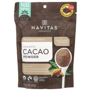 Navitas Organics, Cacau Orgânico em Pó, Sem Açúcar, 227 g (8 oz)