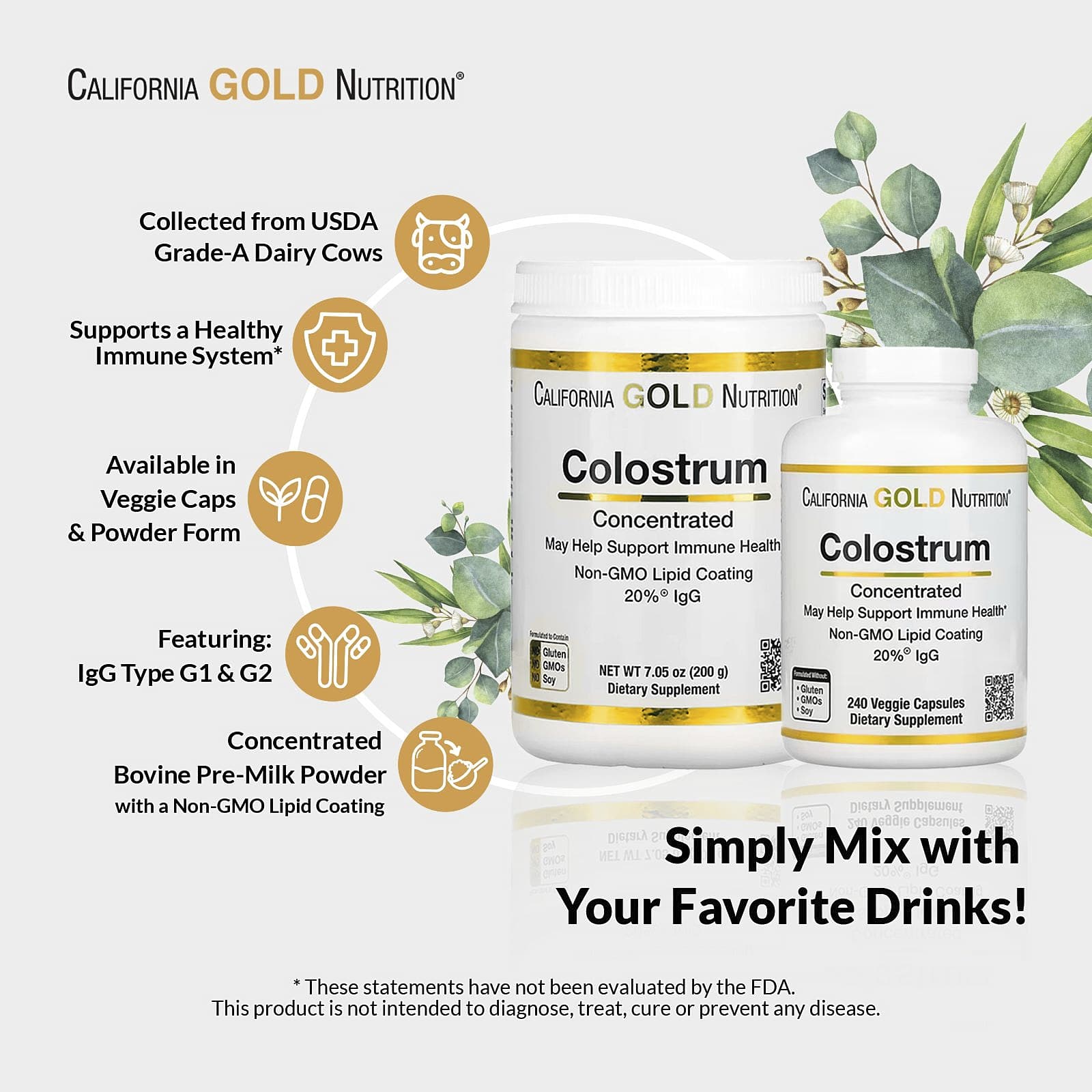 California Gold Nutrition, Colostro em Pó, Concentrado, 200 g (7,05 oz) - Imagem 9
