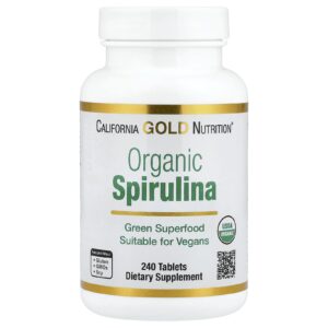California Gold Nutrition, Espirulina Orgânica, 240 Comprimidos (500 mg por Comprimido)