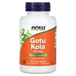 NOW Foods, Gotu Kola, 450 mg, 100 Cápsulas Vegetais
