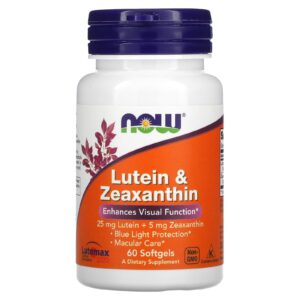 NOW Foods, Luteína e Zeaxantina, 60 Cápsulas Softgel