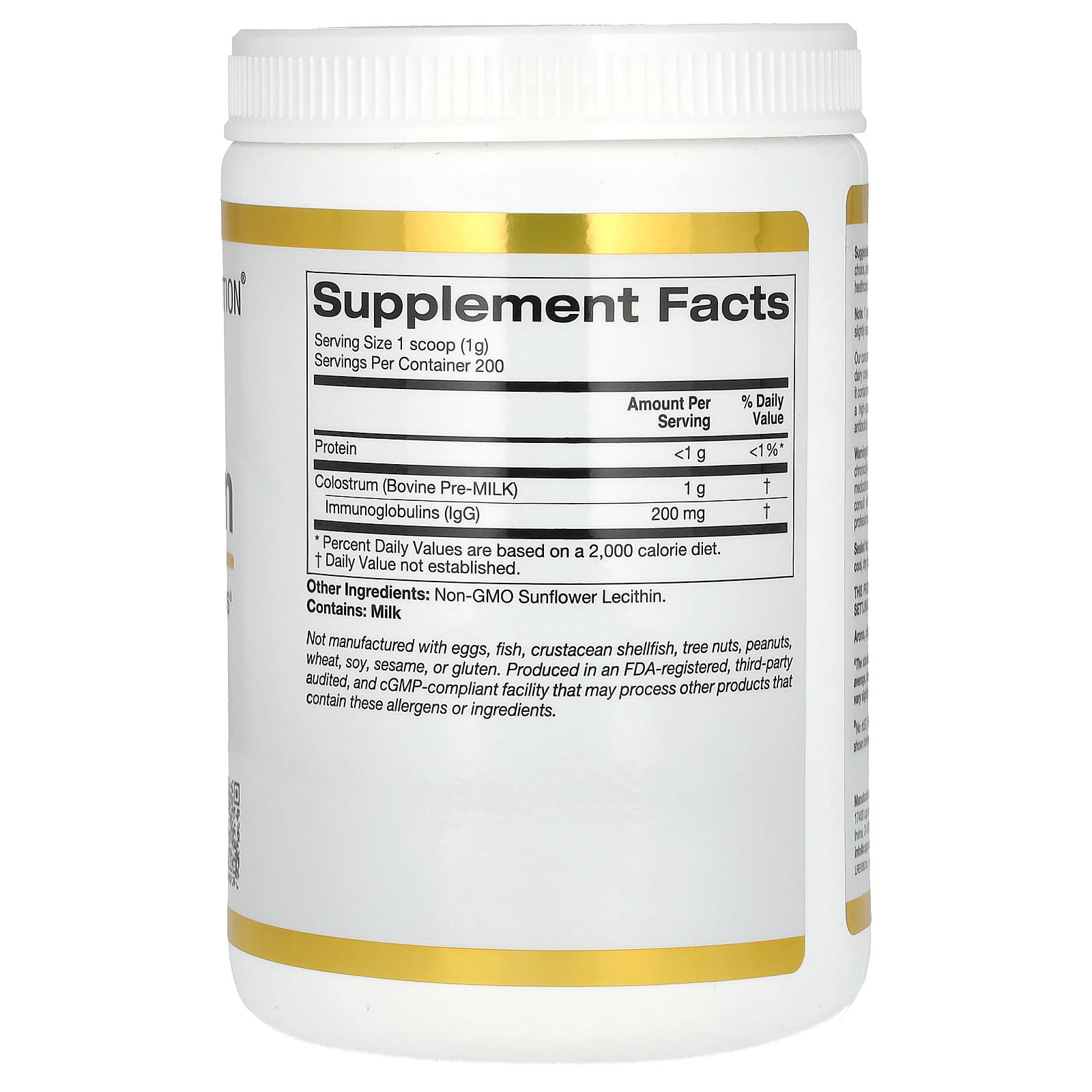 California Gold Nutrition, Colostro em Pó, Concentrado, 200 g (7,05 oz) - Imagem 2