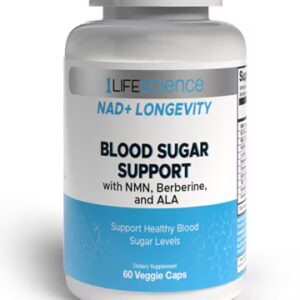 1Life Science NAD+ Suporte para Longevidade no Açúcar no Sangue - 60 Cápsulas Vegetarianas
