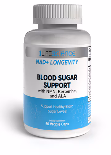 1Life Science NAD+ Suporte para Longevidade no Açúcar no Sangue - 60 Cápsulas Vegetarianas