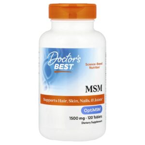 Doctor's Best, MSM com OptiMSM, 1.500 mg, 120 Comprimidos