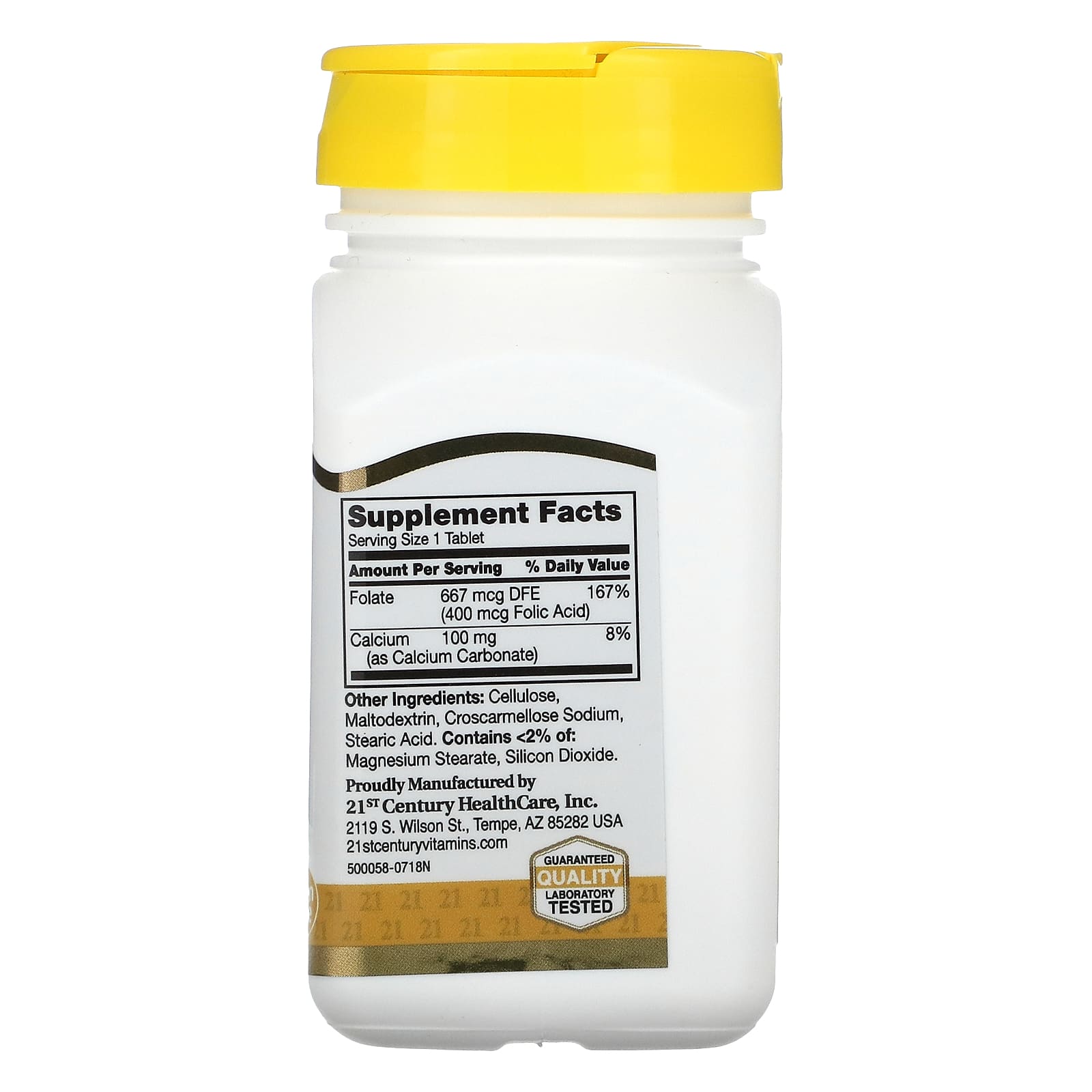 21st Century, Ácido Fólico, 400 mcg, 250 Comprimidos Fáceis de Engolir - Imagem 2