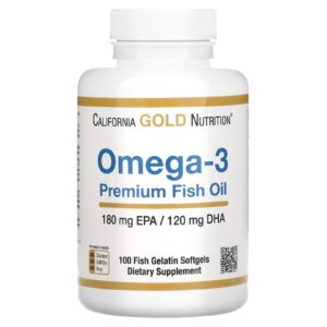 California Gold Nutrition, Óleo de Peixe Premium Ômega-3, 100 Cápsulas Softgel de Gelatina de Peixe (1.100 mg por Cápsula Softgel)