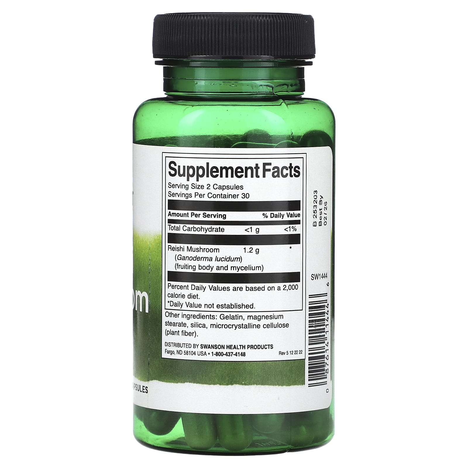 Swanson, Cogumelo Reishi, 600 mg, 60 Cápsulas - Imagem 2