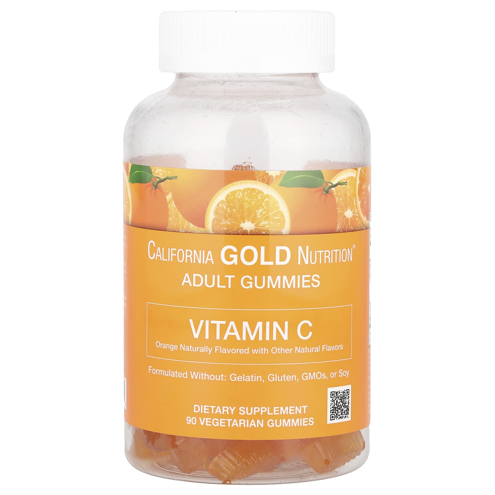 California Gold Nutrition, Gomas de Vitamina C, 250 mg, com Vitamina A de 100% Betacaroteno, 90 Gomas Vegetarianas