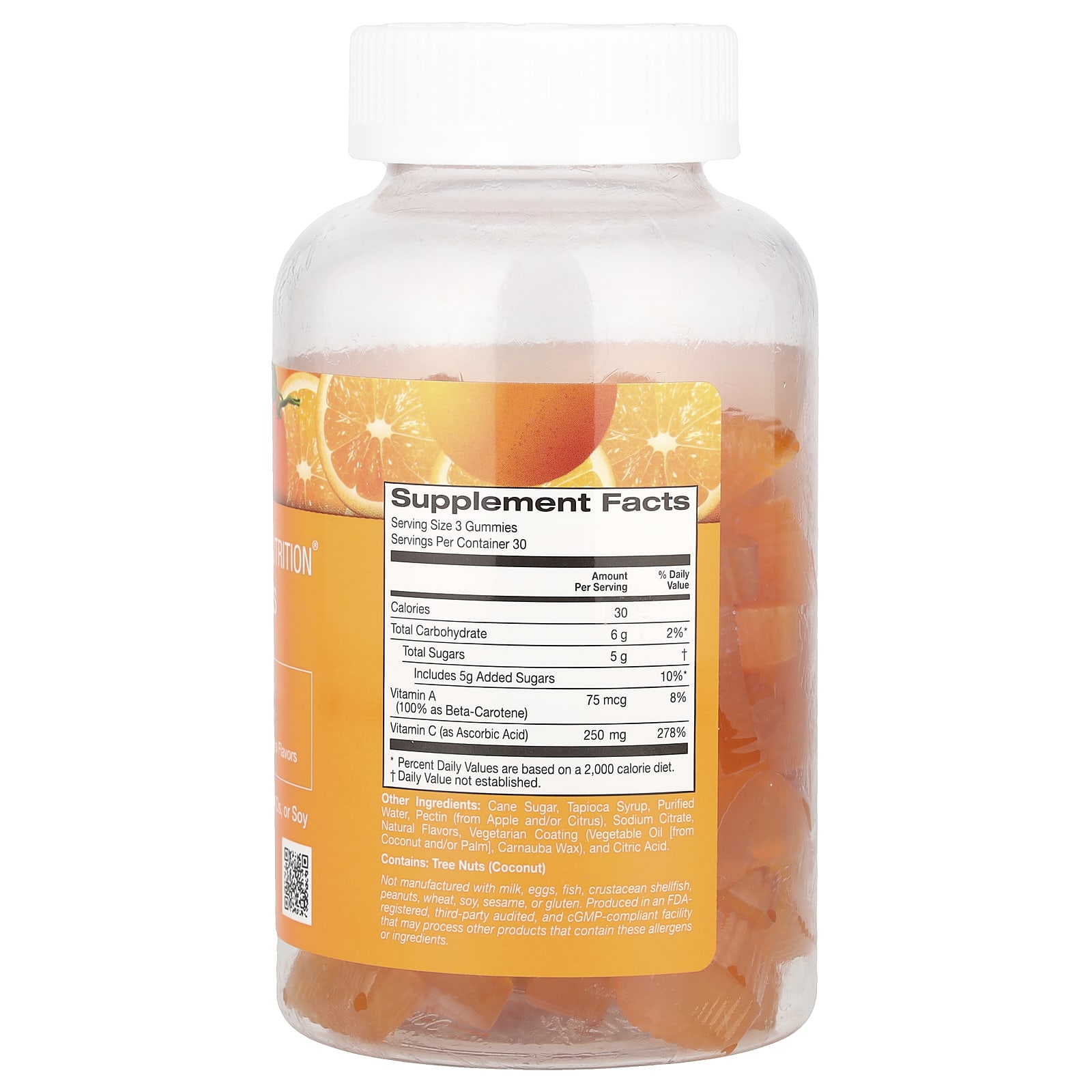 California Gold Nutrition, Gomas de Vitamina C, 250 mg, com Vitamina A de 100% Betacaroteno, 90 Gomas Vegetarianas - Imagem 2