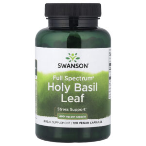 Swanson, Folha de Manjericão Santo Full Spectrum®, 400 mg, 120 Cápsulas Veganas