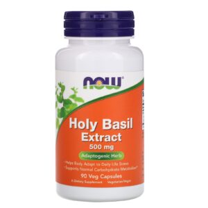 NOW Foods, Extrato de Manjericão Sagrado, 500 mg, 90 Cápsulas Vegetais