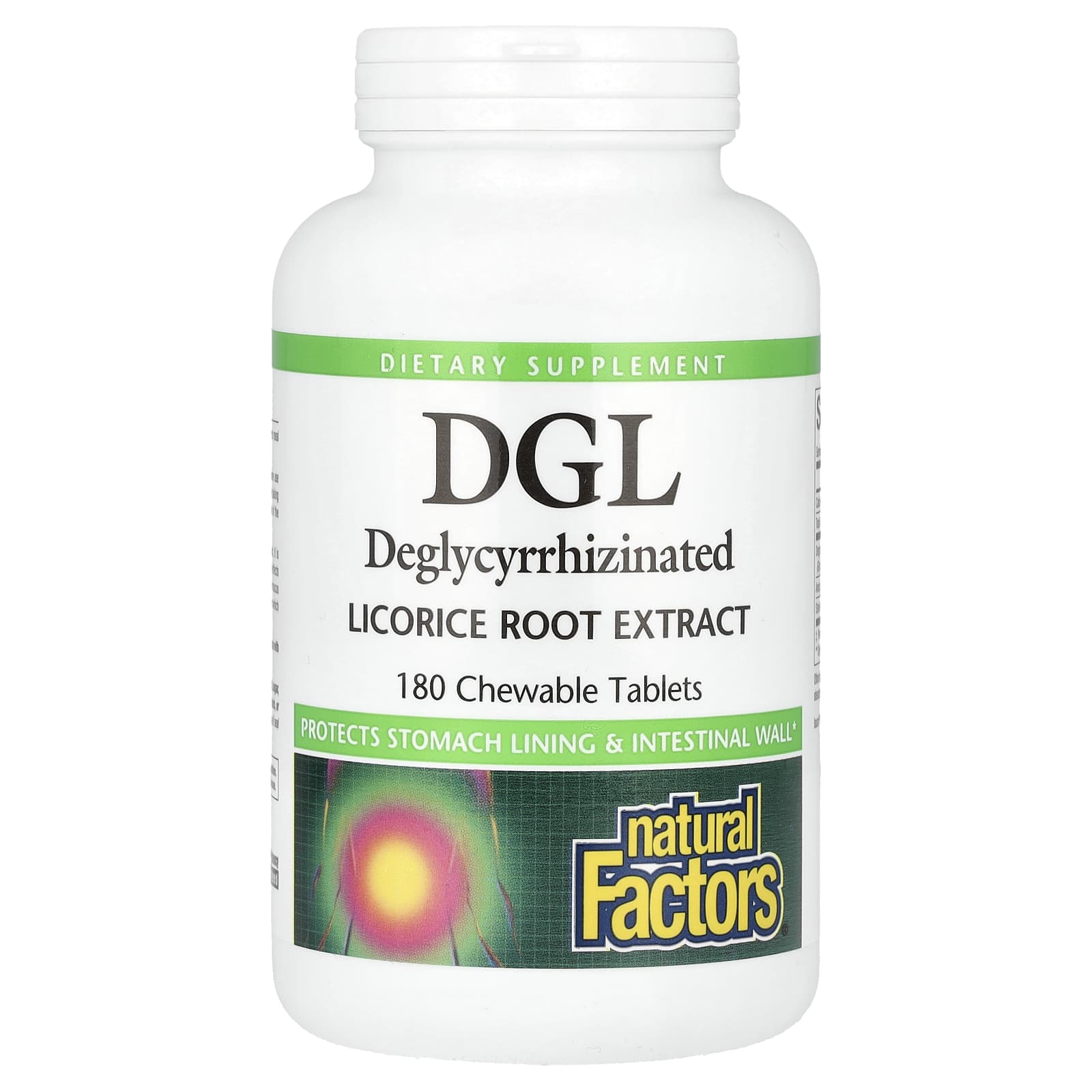 Natural Factors, DGL, Extrato da Raiz, 180 Comprimidos Mastigáveis