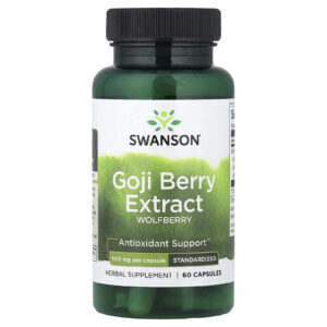 Swanson, Extrato de Goji Berry, Padronizado, 500 mg, 60 Cápsulas