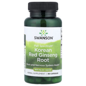 Swanson, Raiz de Ginseng Vermelho Coreano Full Spectrum®, 400 mg, 90 Cápsulas