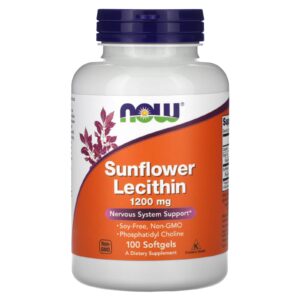 NOW Foods, Lecitina de Girassol, 1.200 mg, 100 Cápsulas Softgel