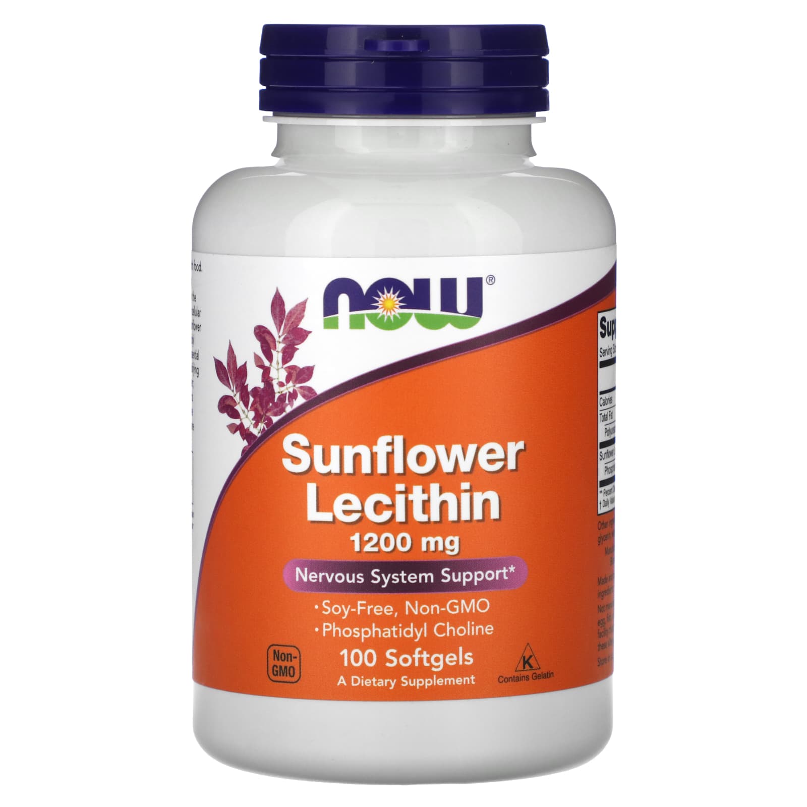 NOW Foods, Lecitina de Girassol, 1.200 mg, 100 Cápsulas Softgel