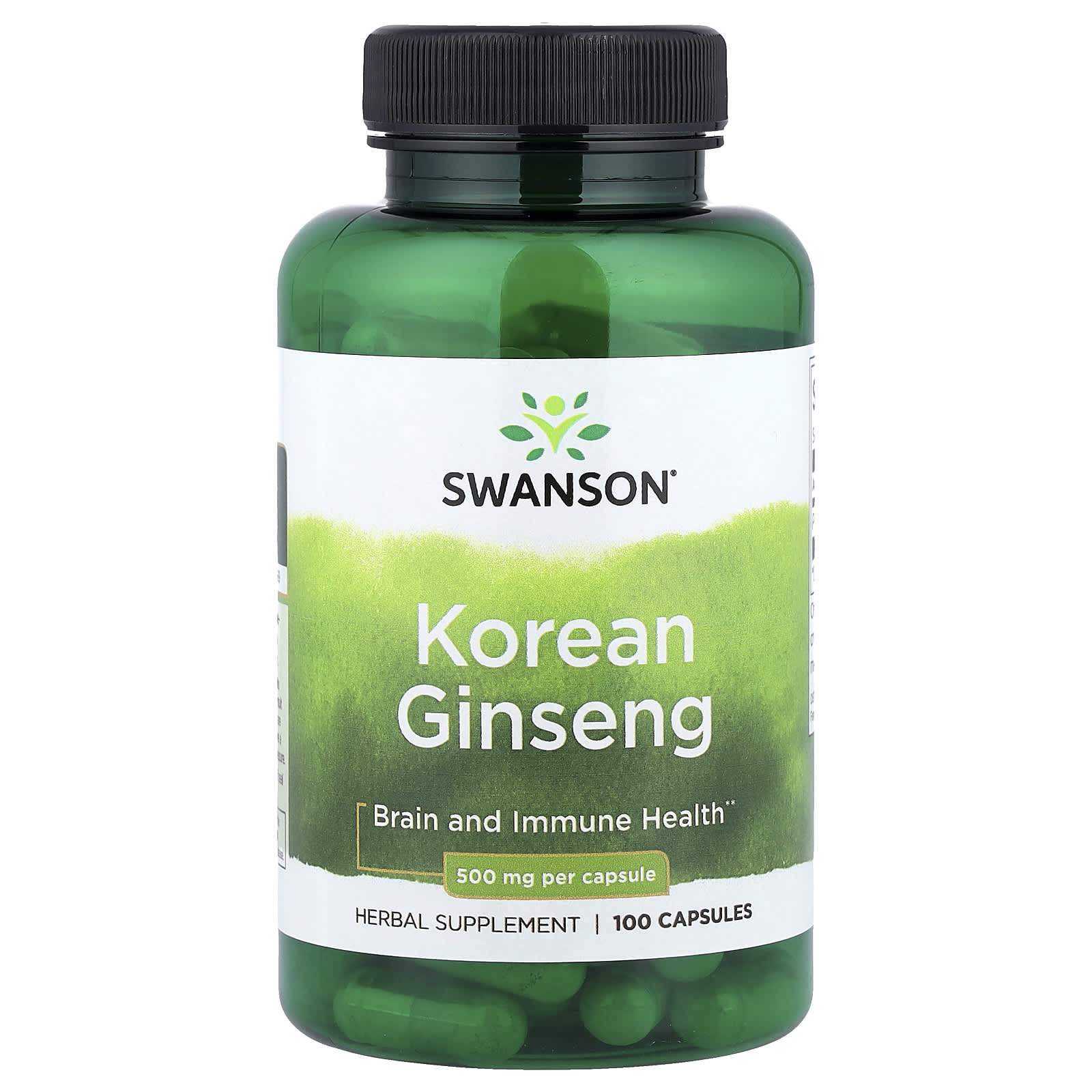 Swanson, Ginseng Coreano, 500 mg, 100 Cápsulas