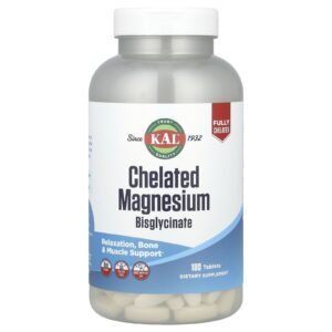 KAL, Bisglicinato de Magnésio Quelato, 180 Comprimidos (105 mg por Comprimido)