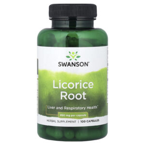 Swanson, Raiz de Alcaçuz, 450 mg, 100 Cápsulas