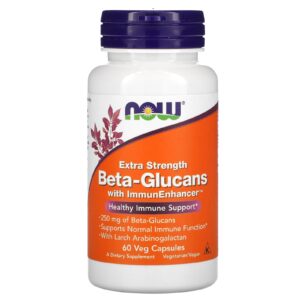 NOW Foods, Beta-Glucans, com ImmunEnhancer, 250 mg, 60 Cápsulas Vegetais