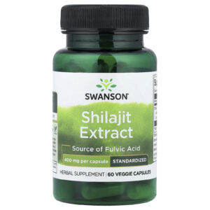 Swanson, Extrato de Shilajit, Padronizado, 400 mg, 60 Cápsulas Vegetais