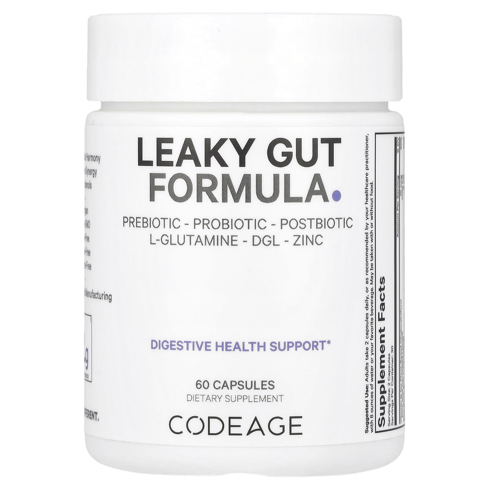 Codeage, Fórmula para Intestino Permeável, 60 Cápsulas