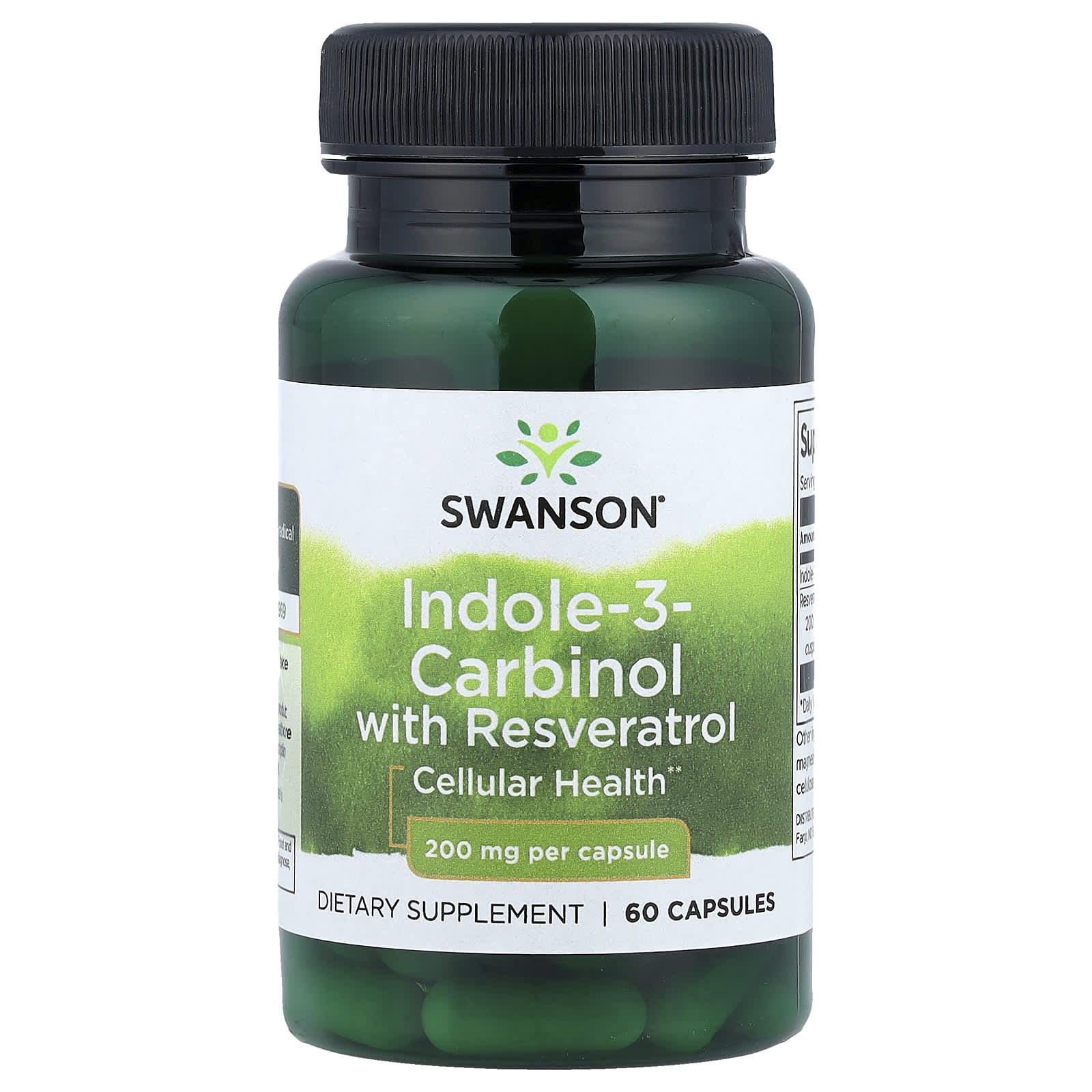 Swanson, Indole-3-Carbinol com Resveratrol, 60 Cápsulas