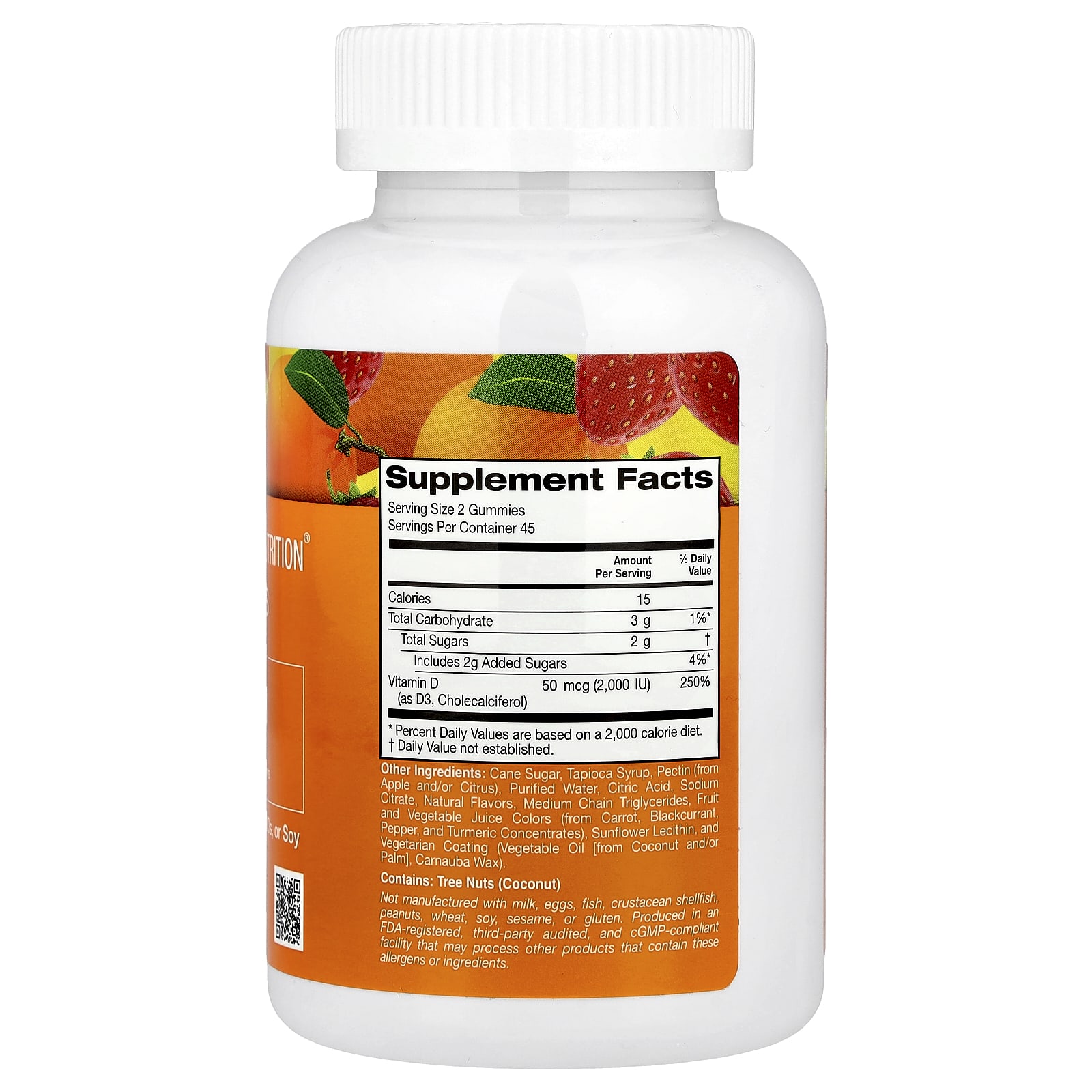 California Gold Nutrition, Gomas de Vitamina D3, Limão, Laranja e Morango, 90 Gomas, 25 mcg (1.000 UI por Goma) - Imagem 2