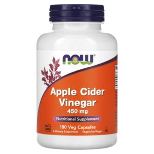 NOW Foods, Vinagre de maçã, 450 mg, 180 cápsulas
