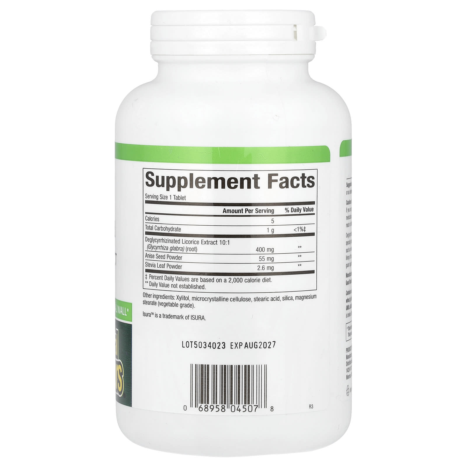 Natural Factors, DGL, Extrato da Raiz, 180 Comprimidos Mastigáveis - Imagem 2