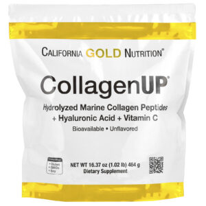 California Gold Nutrition, CollagenUP®, Peptídeos de Colágeno Marinho Hidrolisado com Ácido Hialurônico e Vitamina C, Sem Sabor, 464 g (1,02 lb)