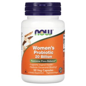 NOW Foods, Probiótico para Mulheres, 20 Bilhões, 50 Cápsulas Vegetais