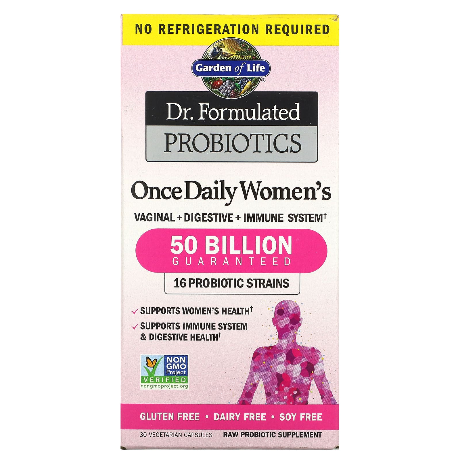 Garden of Life, do Dr. Probióticos Formulados, Uma Vez ao Dia para Mulheres, 50 Bilhões, 30 Cápsulas Vegetarianas