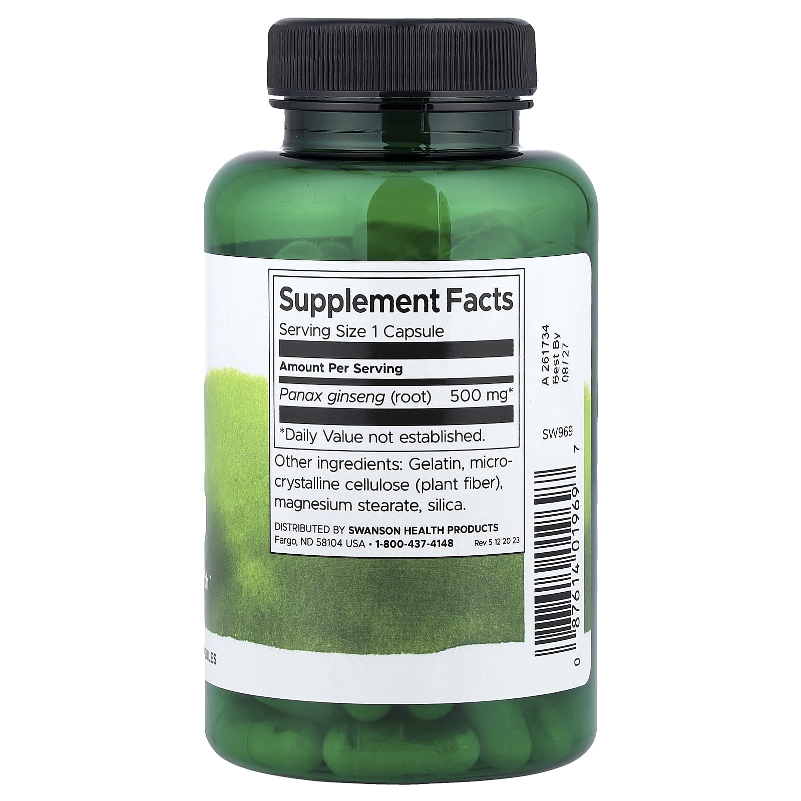 Swanson, Ginseng Coreano, 500 mg, 100 Cápsulas - Imagem 2