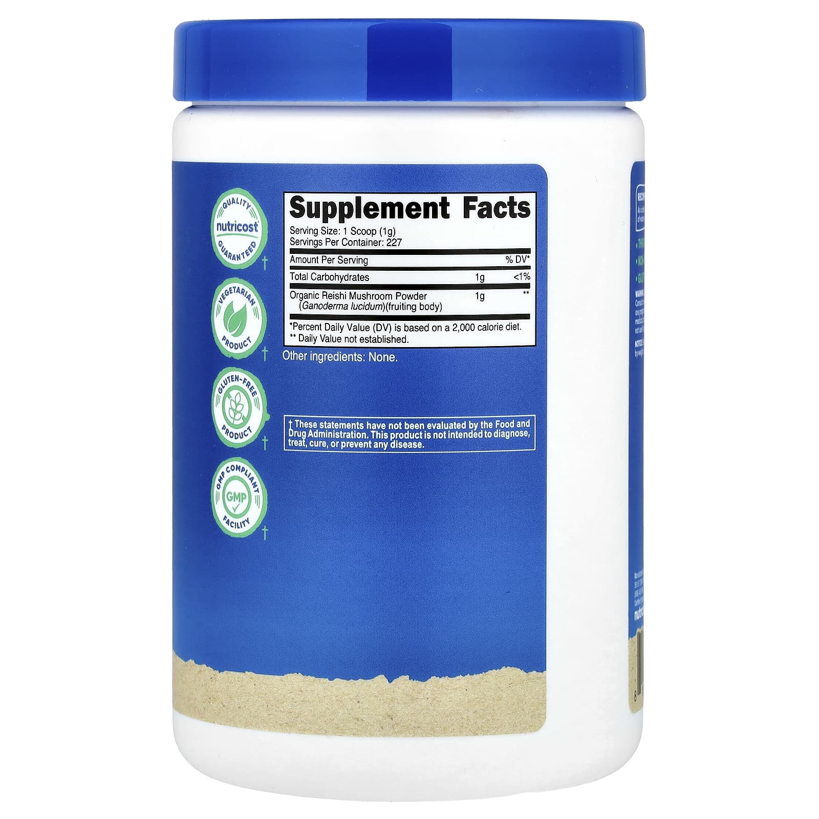Nutricost, Cogumelo Reishi Orgânico, Sem Sabor, 227 g (8,1 oz) - Imagem 2
