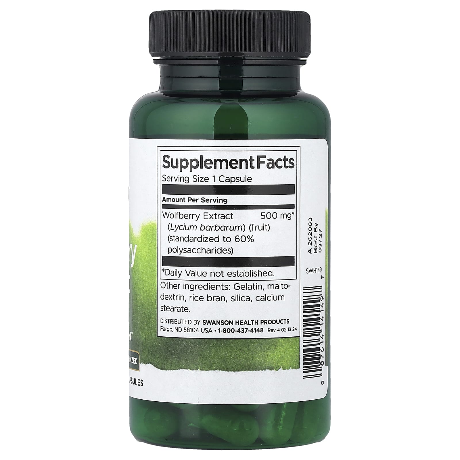 Swanson, Extrato de Goji Berry, Padronizado, 500 mg, 60 Cápsulas - Imagem 2