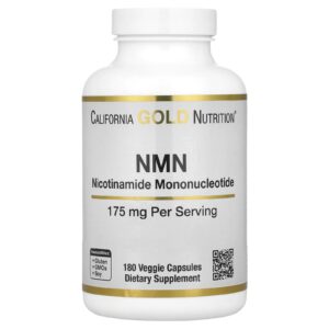 California Gold Nutrition, NMN, 175 mg, 180 Cápsulas Vegetais