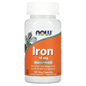NOW Foods, Ferro, 18 mg, 120 Cápsulas Vegetais