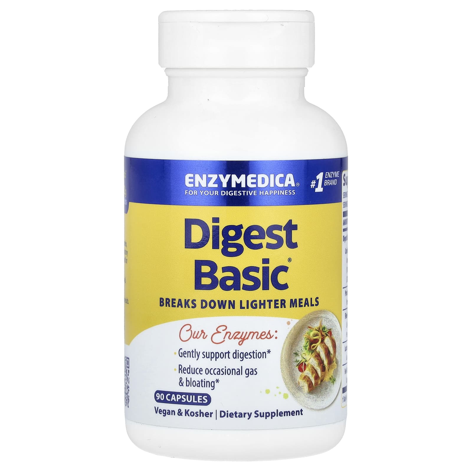 Enzymedica, Digest Basic, Fórmula de Enzimas Essenciais, 90 Cápsulas