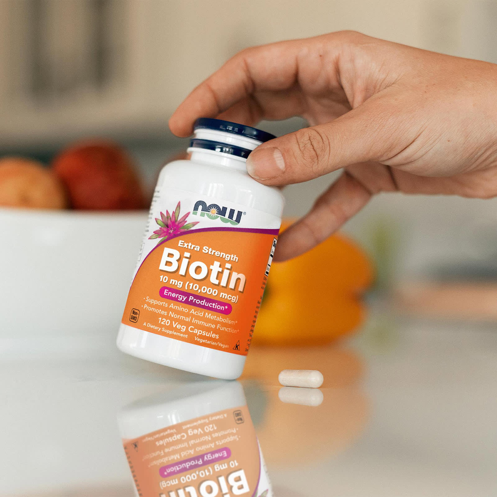 NOW Foods, Biotina, 10 mg, 120 Cápsulas Vegetais - Imagem 6