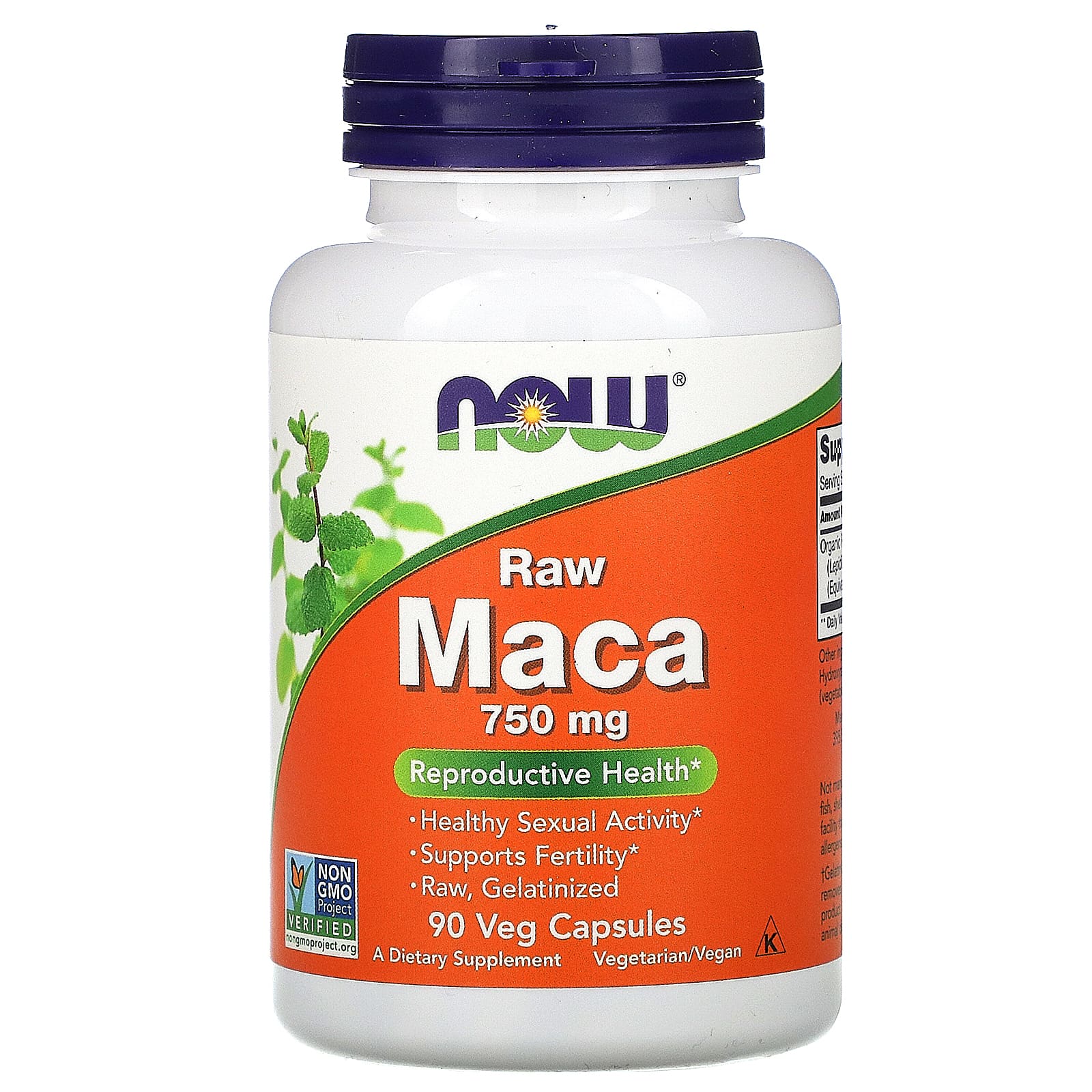 NOW Foods, Maca Crua, 750 mg, 90 Cápsulas Vegetais