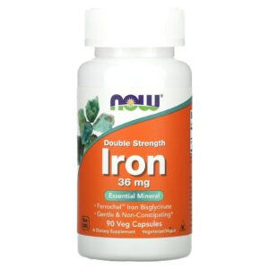NOW Foods, Ferro, 36 mg, 90 Cápsulas Vegetais
