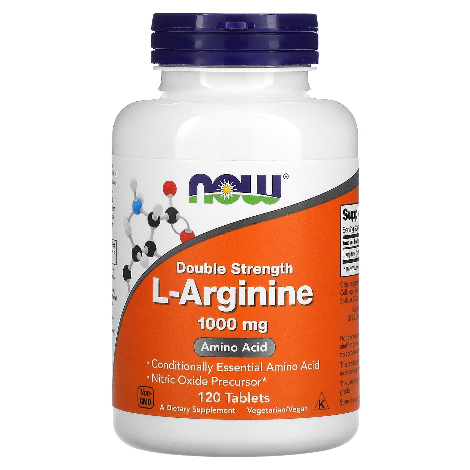 NOW Foods, L-Arginina, 1.000 mg, 120 Comprimidos