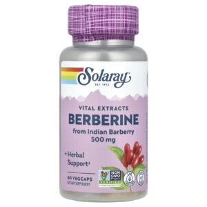 Solaray, Berberina, Extratos Vitais, 500 mg, 60 VegCaps