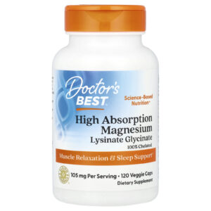 Doctor's Best, Magnésio de Alta Absorção, 120 Cápsulas Vegetais (52,5 mg por Cápsula)