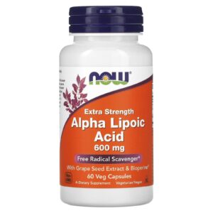 NOW Foods, Ácido Tióctico, 600 mg, 60 Cápsulas Vegetais