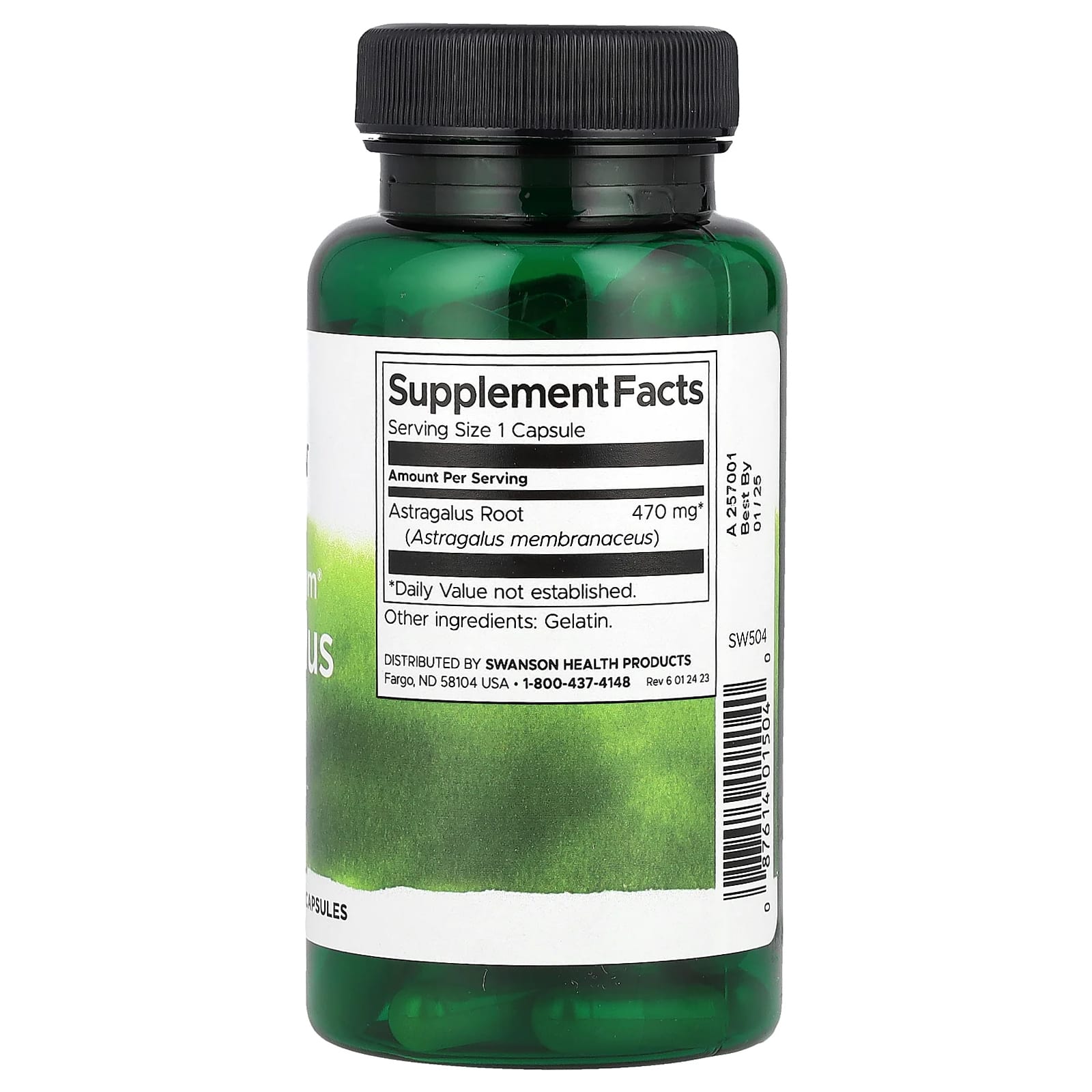 Swanson, Raiz de Espectro Completo de Astrágalo, 470 mg, 100 Cápsulas - Imagem 2