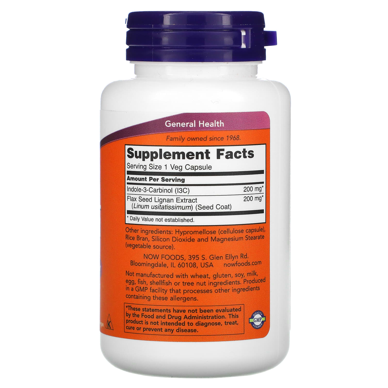 NOW Foods, Indole-3-Carbinol, 200 mg, 60 Cápsulas Vegetais - Imagem 2