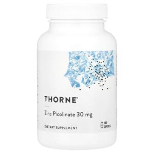 Thorne, Picolinato de Zinco, 30 mg, 180 Cápsulas